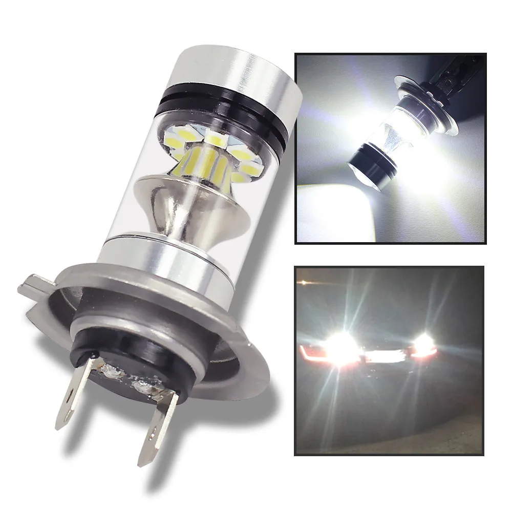 1x High Quality Led Car Fog Light H1/H3/H4/H7/H8H11/9005/9006 6500K White Light Super Bright Fog Lamp Bulb Plug and Play 12v